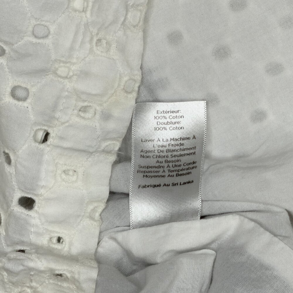 Talbot's Chambray and White Eyelet Striped Shift Dress | Size 8P - Picture 7 of 8